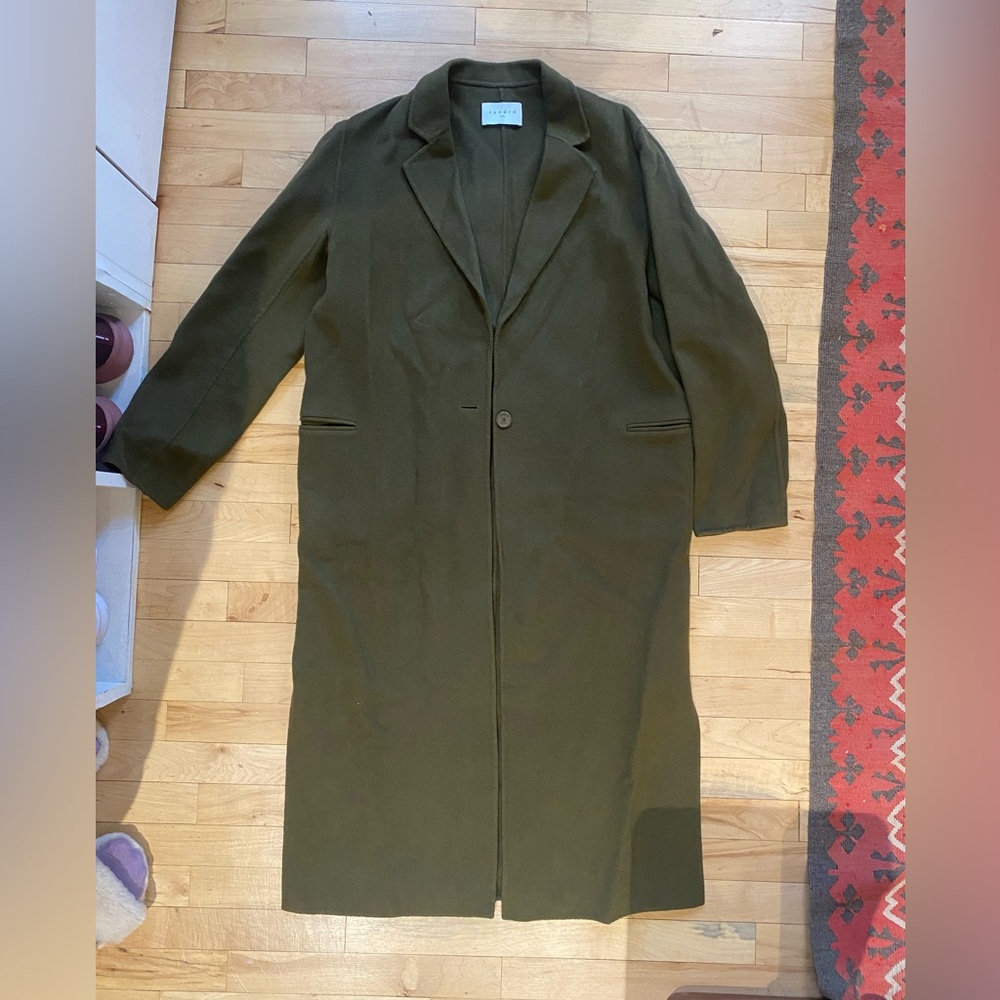 Sandro Olive Green Long Coat